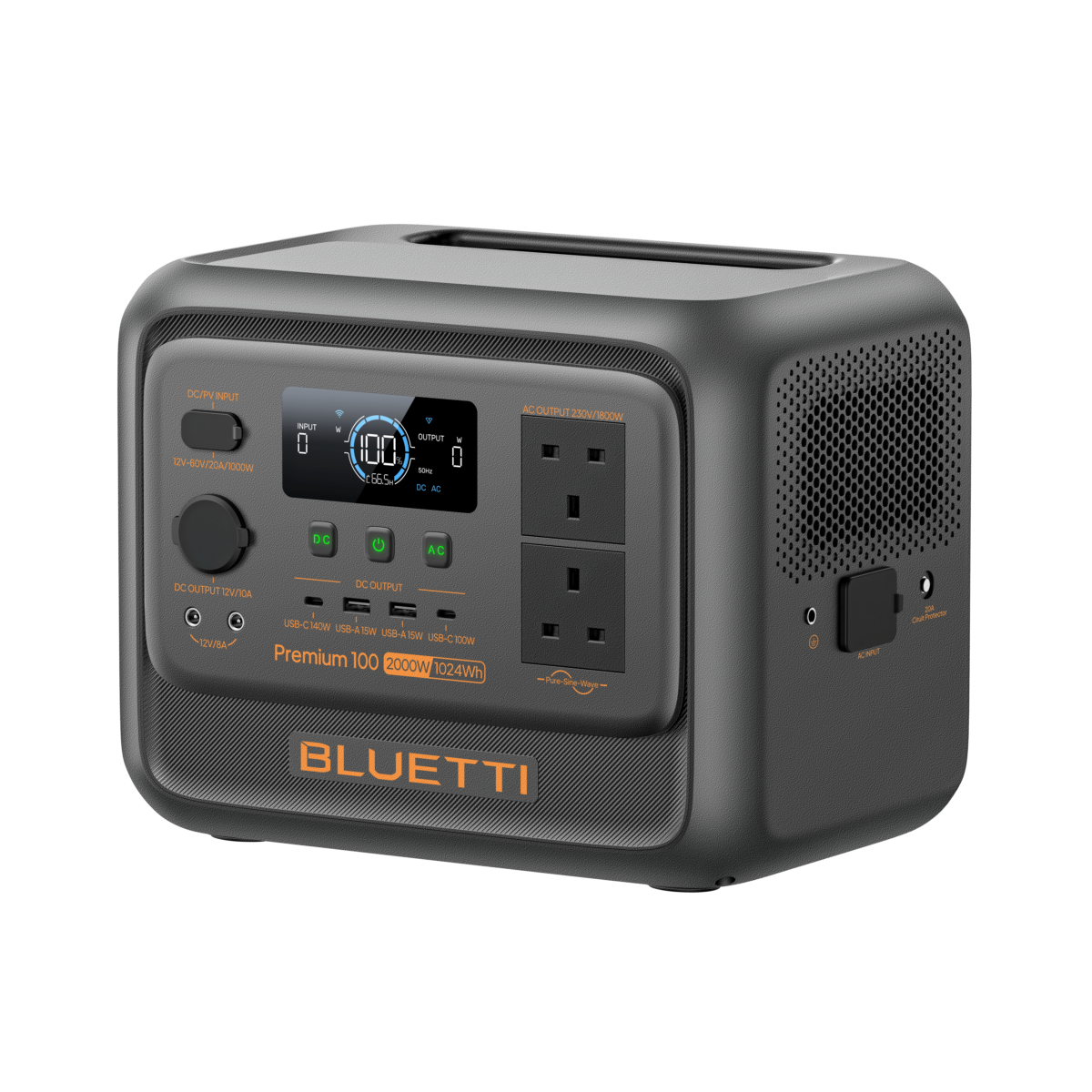BLUETTI Premium 100 V2 Portable Power Station – 2000W 1024Wh High-Performance Backup Power 5